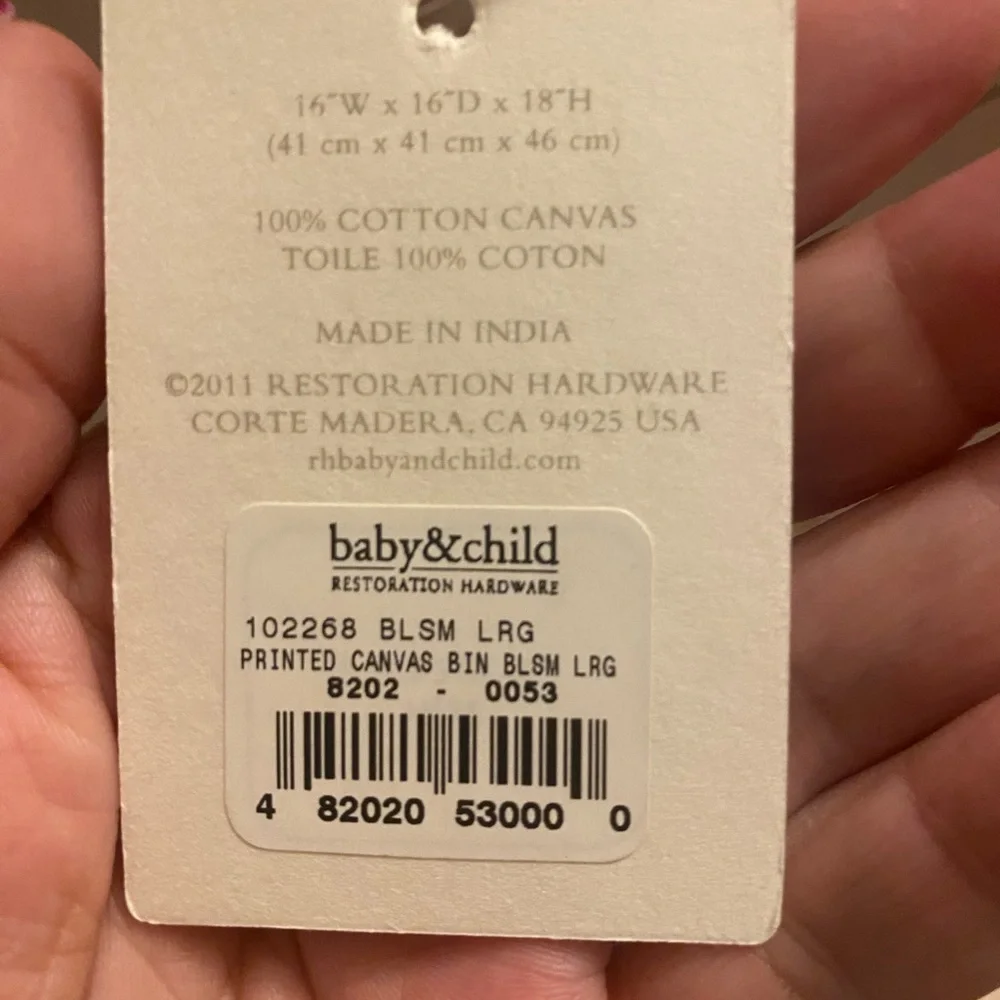 Restoration hardware baby and child nwt htf Cherry Blossom large bin 16x16x18